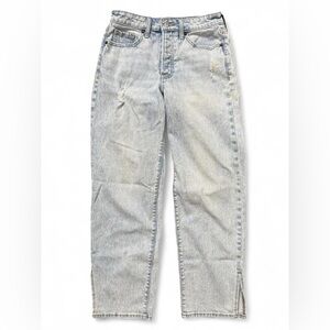 Old Navy High Rise OG Loose Light Wash Jeans Ankle Slit Size 4